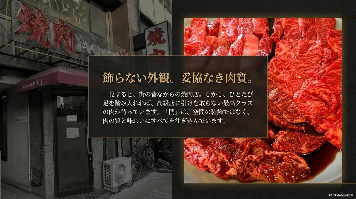 飾らない外観。妥協なき肉質